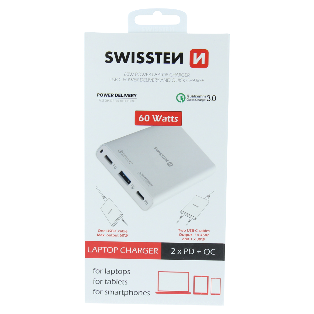 Swissten 60W Laptop Travel Charger - 22013345