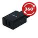 Swissten 2.1A Dual Port Travel Charger (10.5W) - 22054000 + Type-C USB Cable - Black