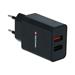 Swissten Dual Port Quickcharge Travel Adapter (23W) - 22060200 - Black-