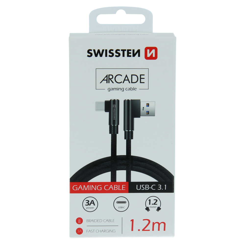 Swissten Arcade Gaming  Type-C USB Cable - 71528000 - 1.2m - Black