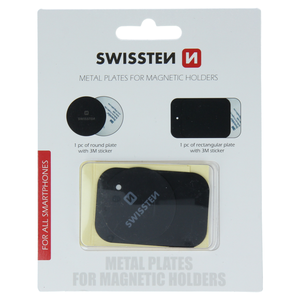 Swissten Metal Plates For Magnetic Holders - 88801405 - Retail Packing