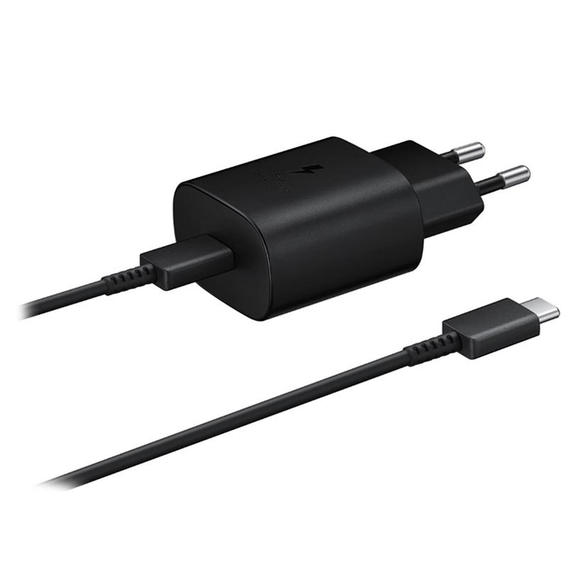 Samsung Super Fast Charging Travel Adapter (25W) + Type-C To Type-C Cable EP-TA800XBEGWW - Black