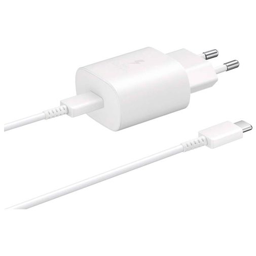 Samsung Super Fast Charging Travel Adapter (25W) + Type-C To Type-C USB Cable EP-TA800XWEGWW - White