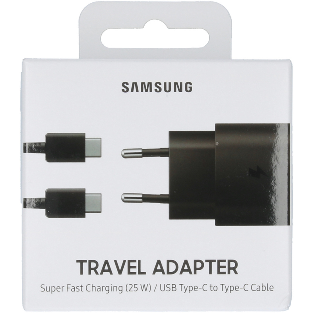Samsung Super Fast Charging Travel Adapter (25W) + Type-C To Type-C Cable EP-TA800XBEGWW - Black