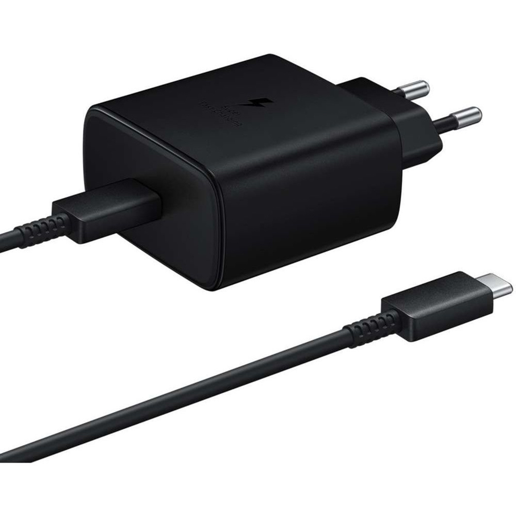 Samsung Super Fast Charging 2.0 Travel Adapter (45W) + Type-C to Type-C USB (5A) Cable EP-TA845XBEGWW - Black