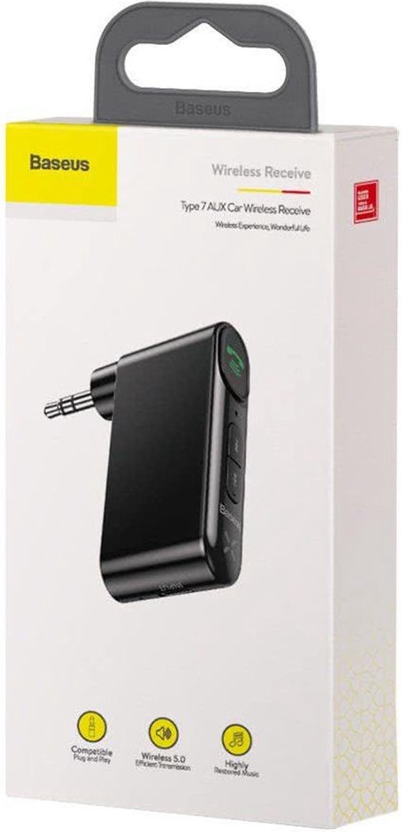 Baseus Car Tool Bluetooth Qiyin AUX Receiver Black (WXQY-01)