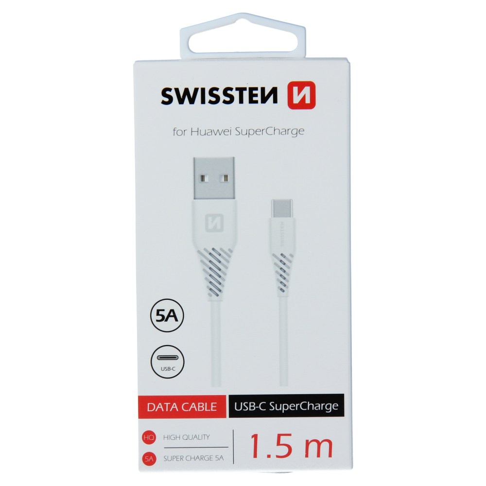 Swissten SuperCharge 5A Type-C USB Cable - 71504431 - 1.5m - White-