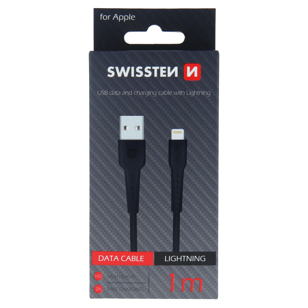 Swissten Lightning Cable - 71505540 - 1m - Black