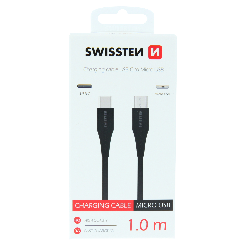 Swissten Type-C To Micro USB Cable - 71506511 - 1m - Black-