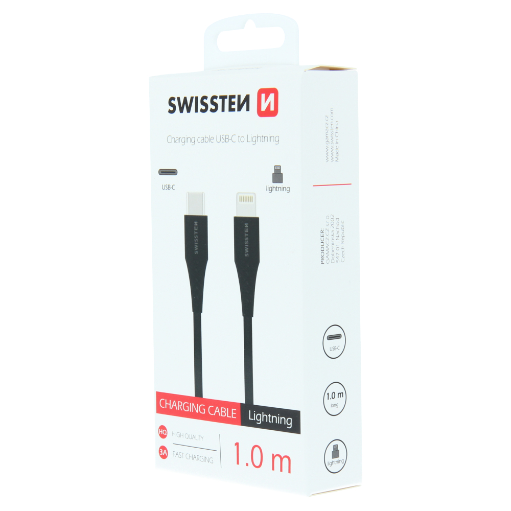 Swissten Type-C To Lightning Cable - 71506513 - 1m - Black