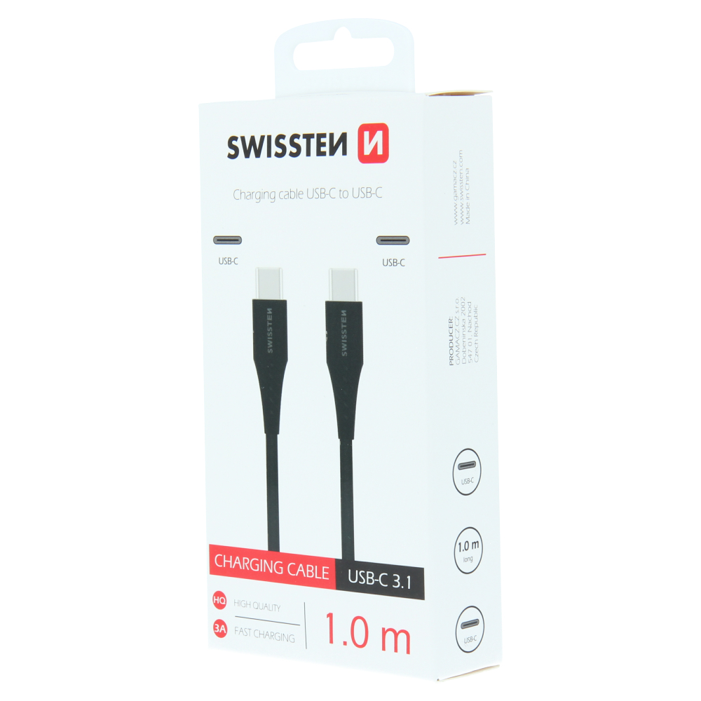Swissten Type-C To Type-C USB Cable - 71506515 - 1m - Black
