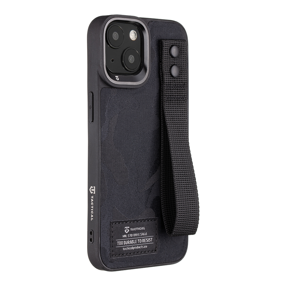 Tactical iPhone 14 Plus Camo Troop Drag Strap Cover - 8596311194702 - Black