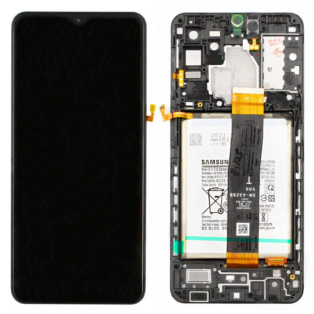 Samsung SM-A326B Galaxy A32 5G LCD Display + Touchscreen + Frame - GH82-25453A/GH82-25454A - With Battery - Black