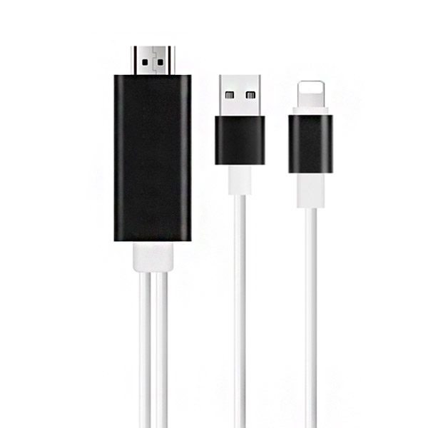 OT-7522 - USB HDTV Cable Adapter For iPhone - iPad  - To HDMI Cable 1080P HDTV - Black