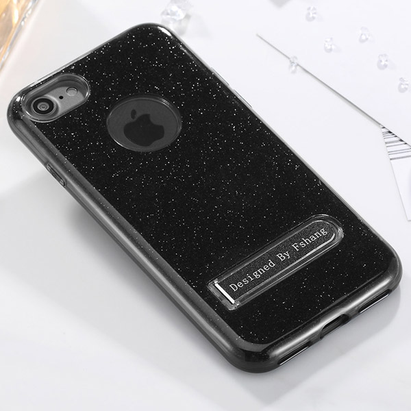 Fshang iPhone 7/iPhone 8/iPhone SE (2020) TPU Case - Rose Stand - Black