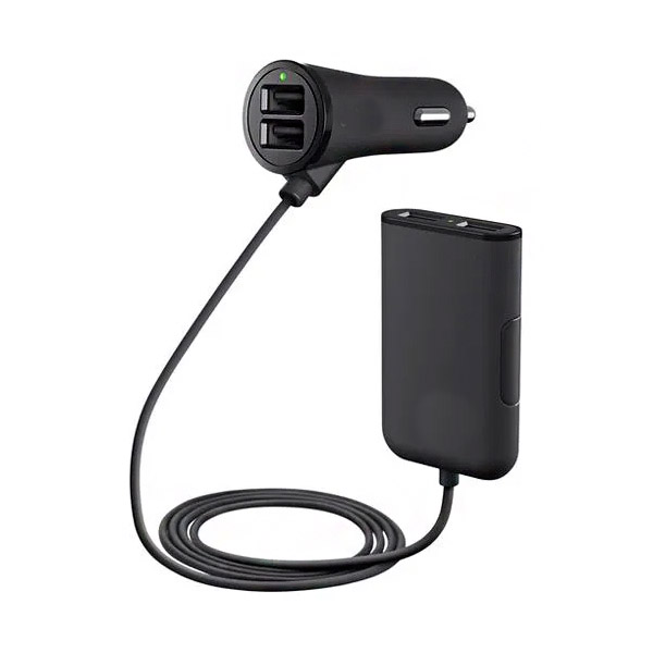 GZLZZ -  Road Rockstar - 4-port Passenger Car Charger - Black 
