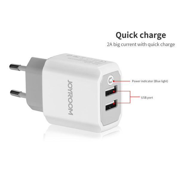 Joyroom - CA -28 - 5V2A UM2 EU Travel Charger - Micro - White