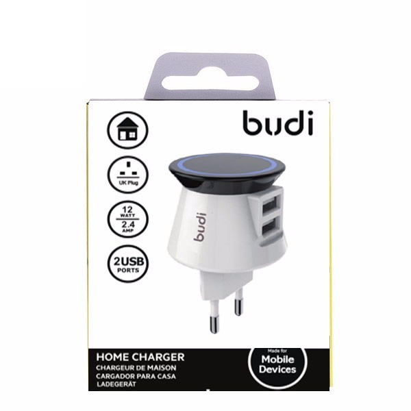 Budi 2 USB Home Charger With EU Plug 