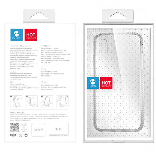 Fshang - Shield Series - iPhone X/XS TPU Case - Clear