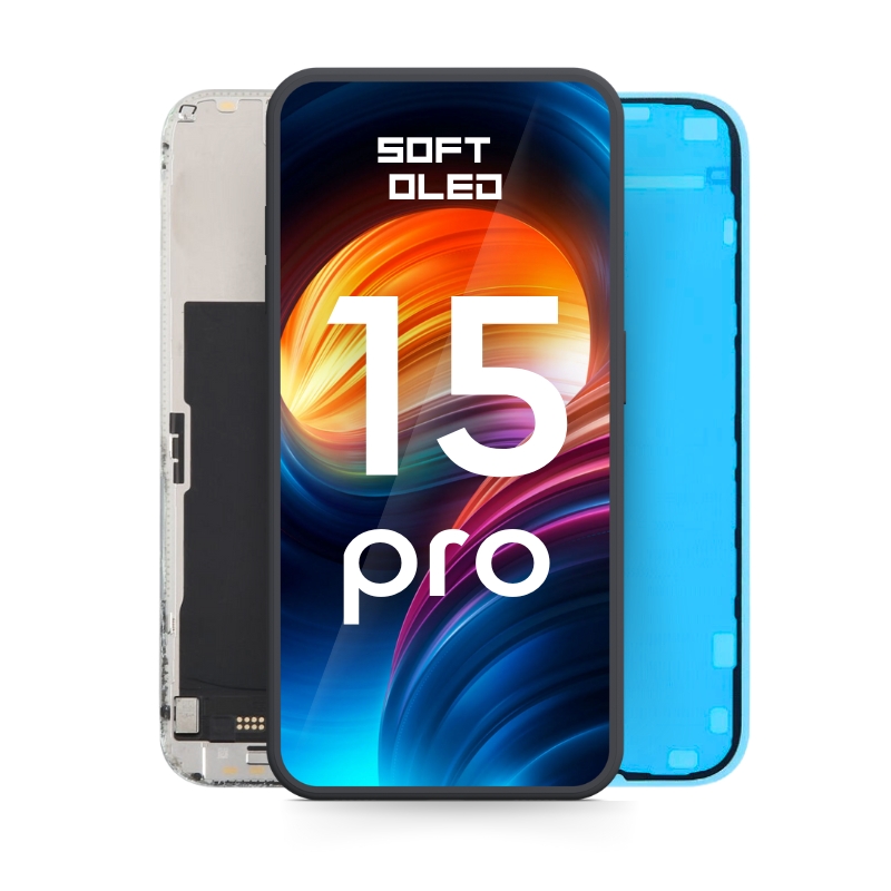 Apple iPhone 15 Pro LCD Display + Touchscreen - Soft OLED - 120Hz - Black