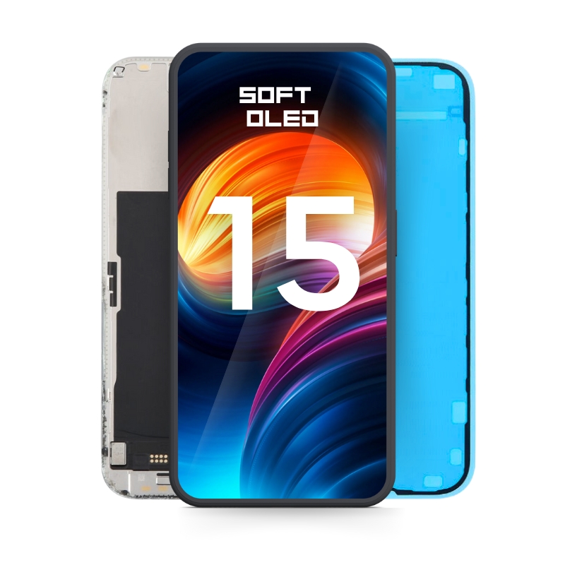 Apple iPhone 15 LCD Display + Touchscreen - REPART ULTRA - Soft OLED - IC Removable - Black