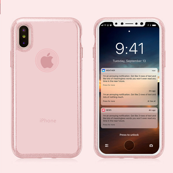 Fshang iPhone X/iPhone XS TPU Case - Phantom Series - Pink