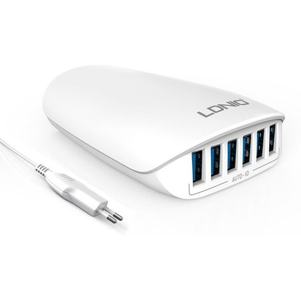 LDNIO - A6573 - 6 PORT USB DESKTOP CHARGER - White