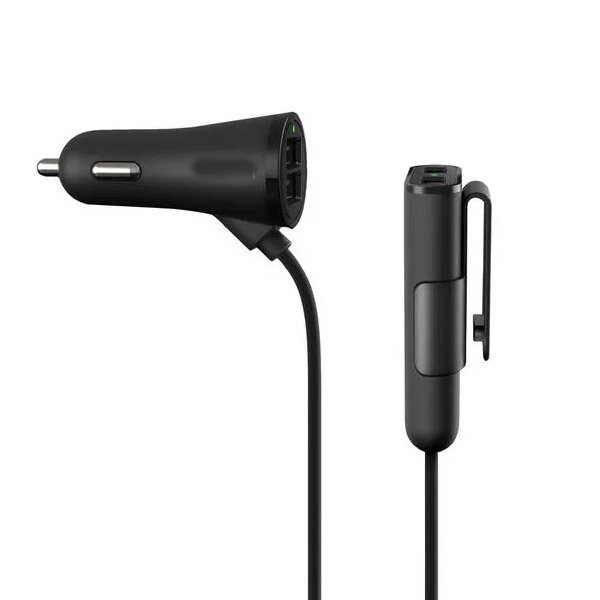 GZLZZ -  Road Rockstar - 4-port Passenger Car Charger - Black 