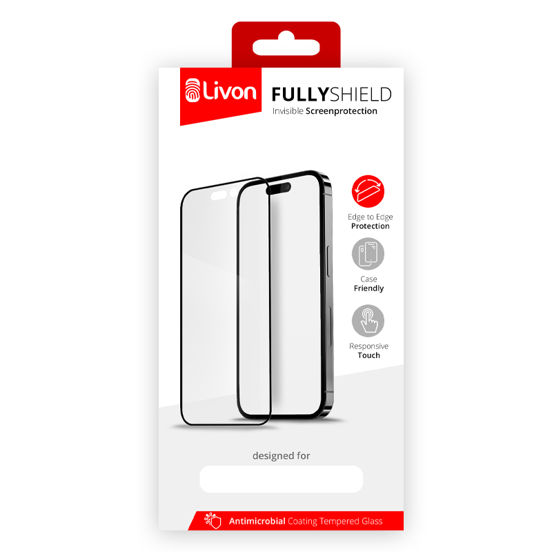 Livon iPhone 12 Mini Tempered Glass - FullyShield - Black