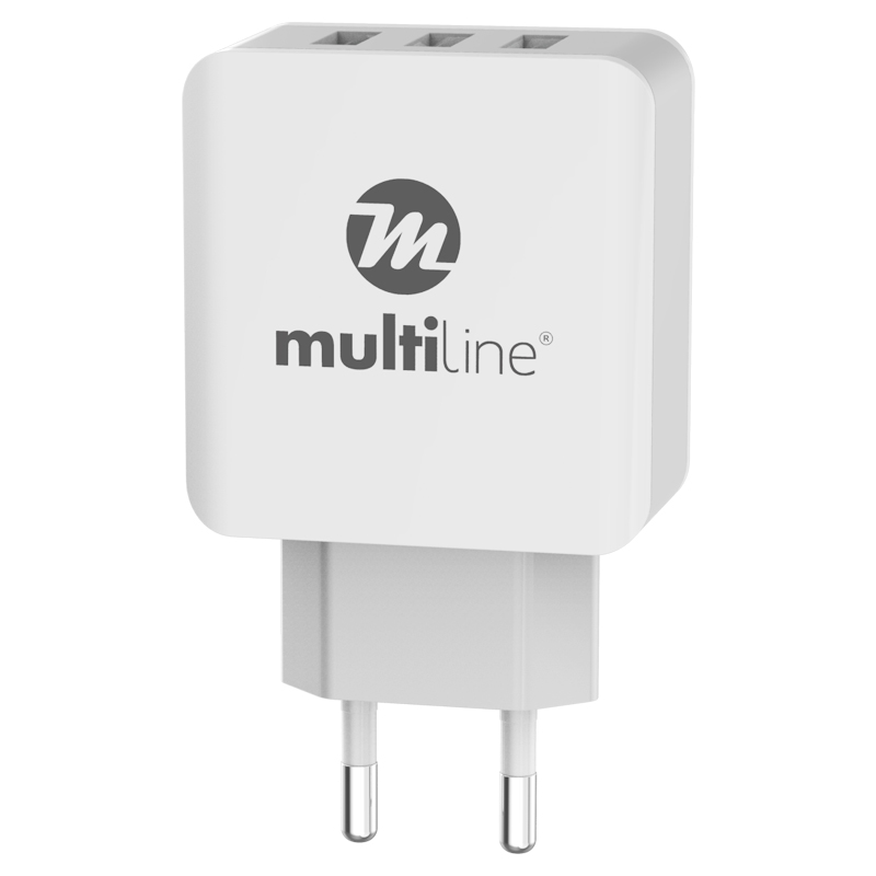 Multiline 3X Power USB Travel Charger 3.1A - incl. Micro USB Cable - MWL-3301