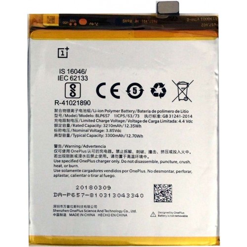 OnePlus 6 (A6003) Battery BLP657 - 3300 mAh 