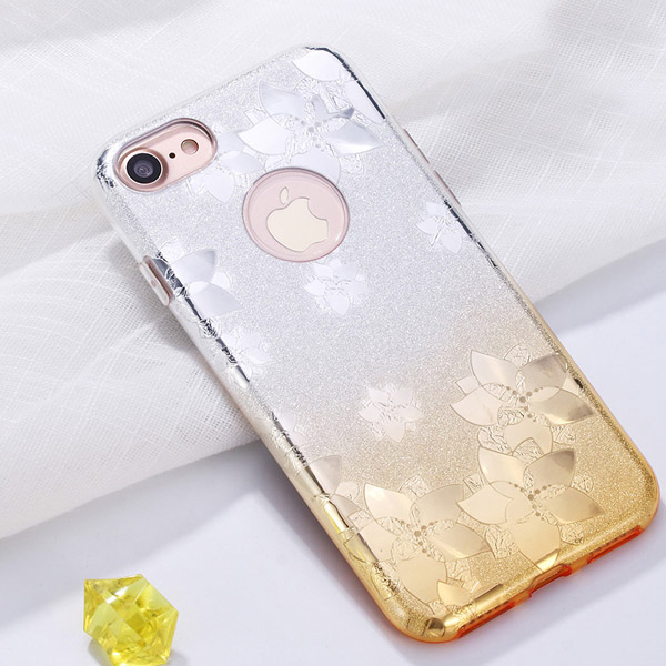 Fshang - Rose Cherry  Series - iPhone 7/8 Plus TPU Case  -  Gold 
