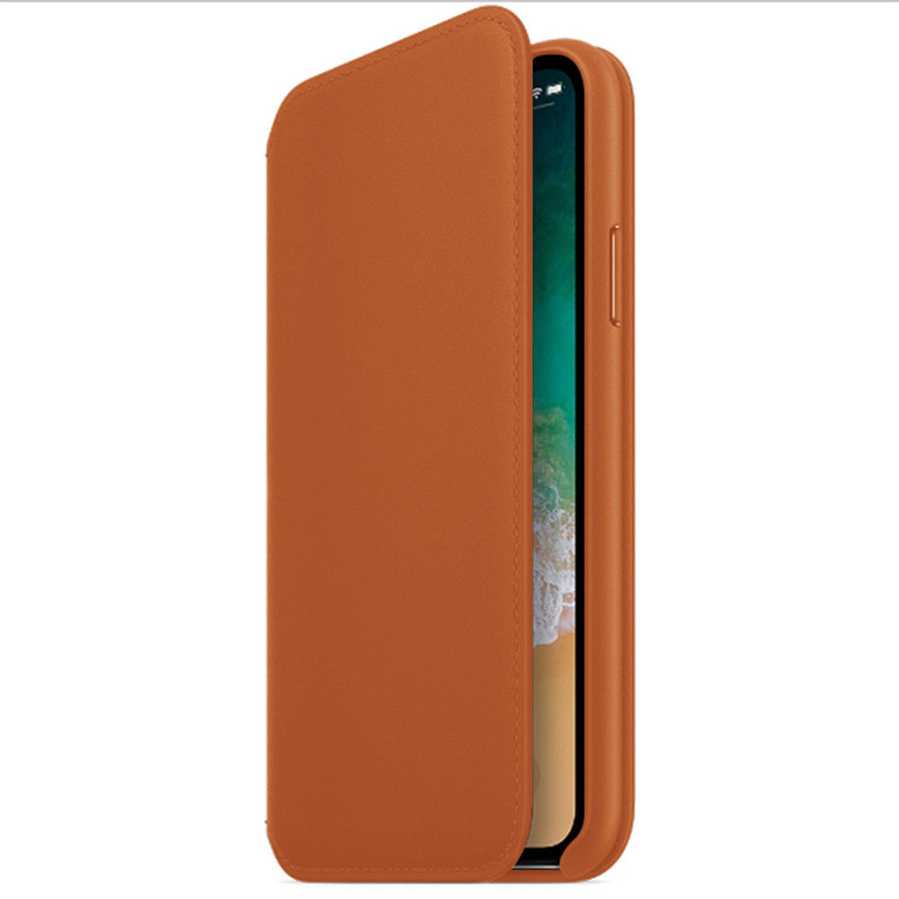 Apple iPhone 7 - Leather Folio Book Case - Brown