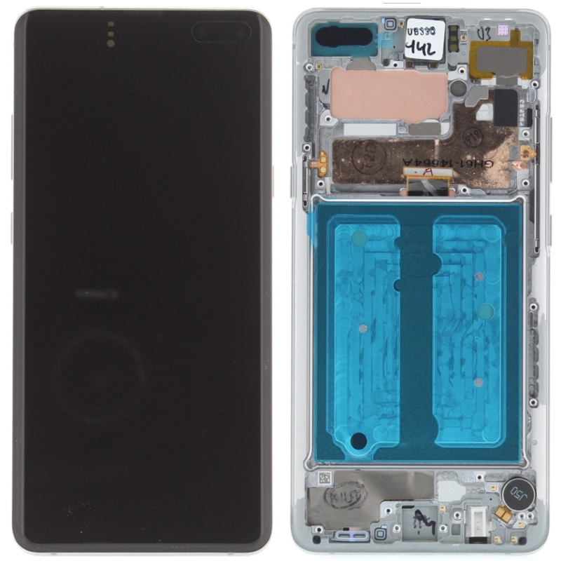 Samsung G977B Galaxy S10 5G LCD Display + Touchscreen + Frame - GH82-20442A/GH82-20567A - Crown Silver