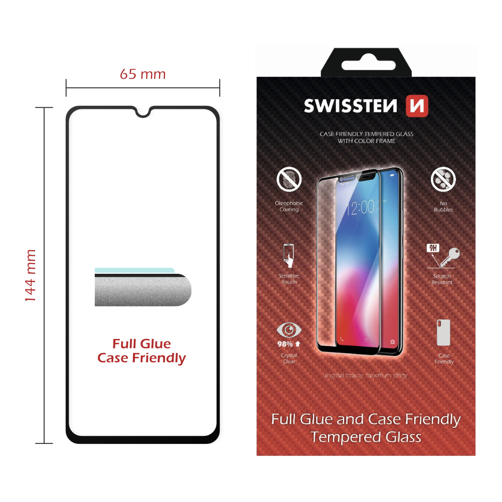 Swissten Xiaomi Redmi Note 7 (M1901F7G) Tempered Glass - 54501731 - Full Glue - Black