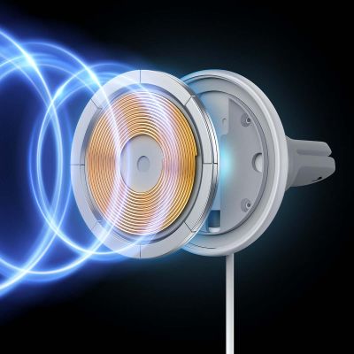 Baseus Car Charger MagSafe 15W holder for Air vent + USB-A 25W White (SUCX040002)