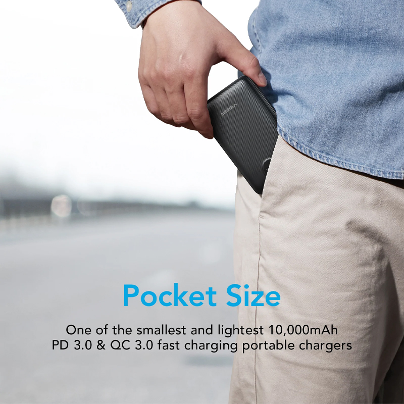 Veger (S12) Fast Charging Mini Powerbank Digital - 10.000mAh - White
