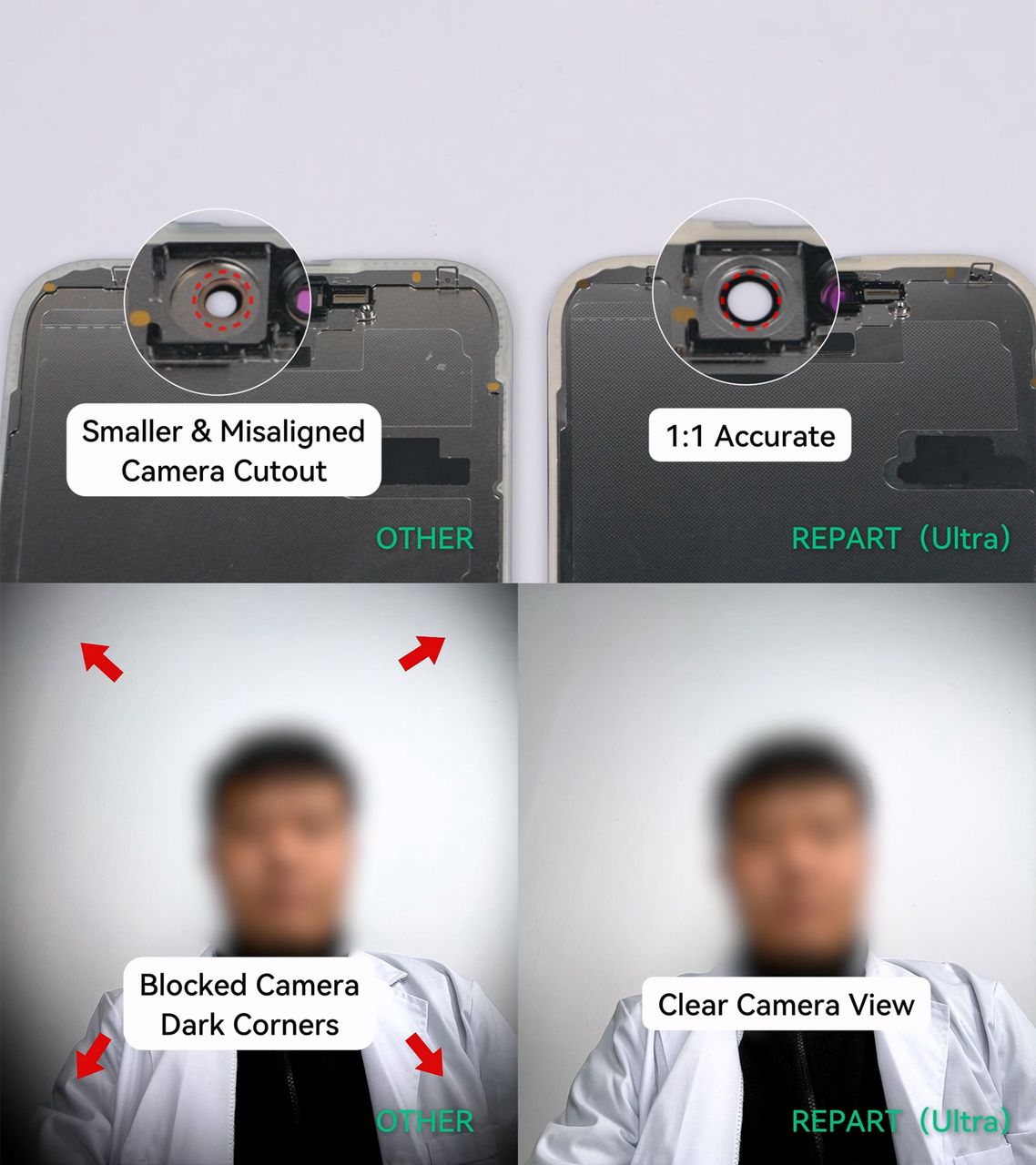 Apple iPhone 16 Pro LCD Display + Touchscreen - REPART ULTRA - Soft OLED - 120Hz - Black