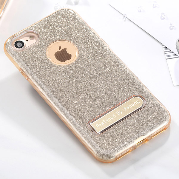 Fshang iPhone 7 Plus/iPhone 8 Plus TPU Case - Rose Stand - Gold